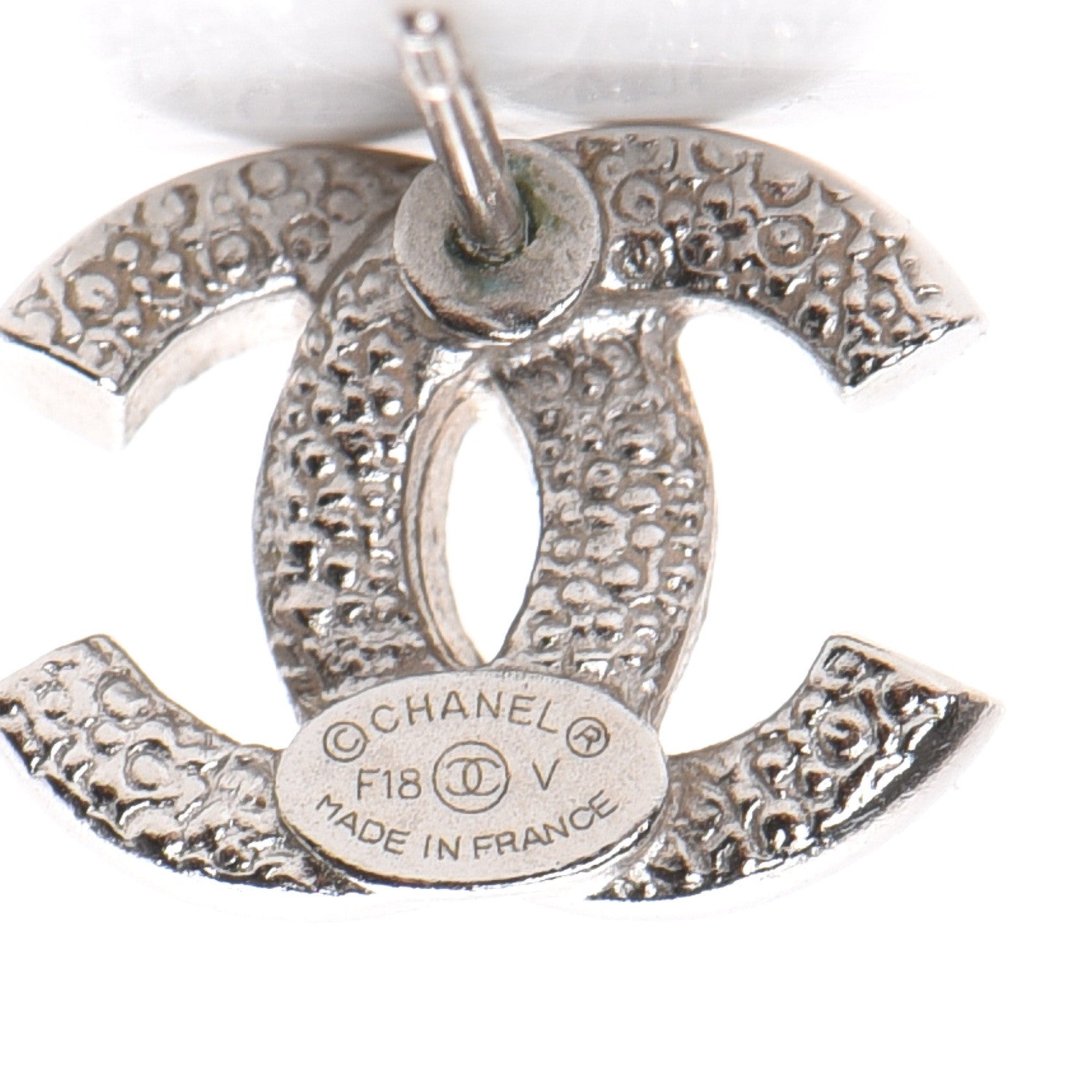 Chanel Crystal Mini CC Earrings Silver 4 of 5