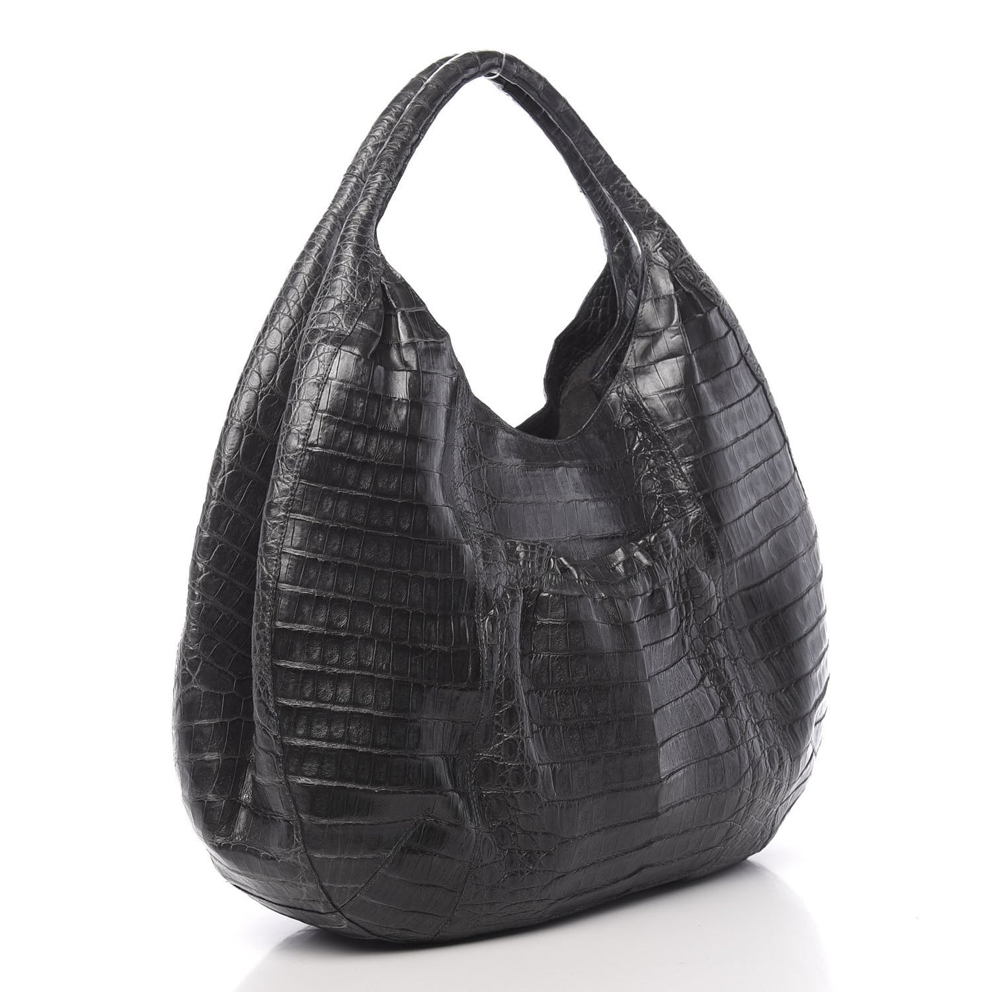 Crocodile Hobo Grey