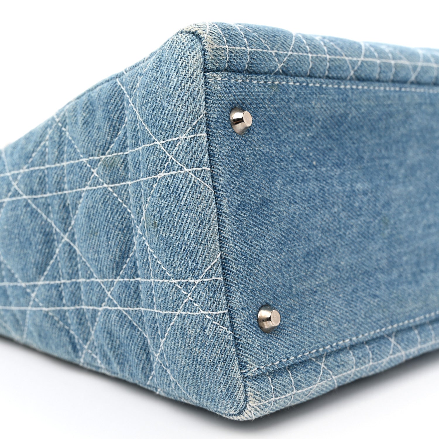 Christian Dior Denim Cannage Medium Lady Dior Light Blue 9 of 10