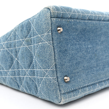 Christian Dior Denim Cannage Medium Lady Dior Light Blue 9 of 10