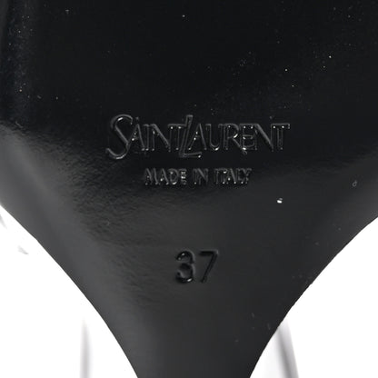 Saint Laurent Patent Calfskin PVC Miller 110 Slingback Pumps 37.5 Black 7 of 9