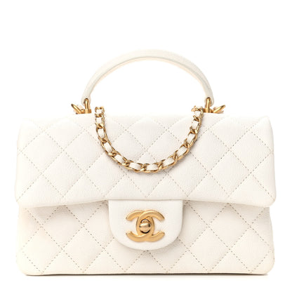 Chanel Caviar Quilted Mini Top Handle Rectangular Flap White 1 of 9