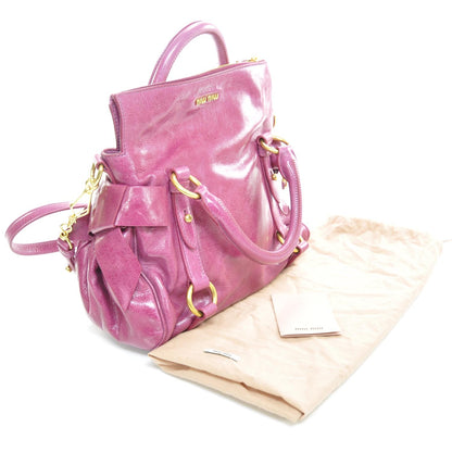 Miu Miu Vitello Lux Mini Bow Bag Fuchsia 3 of 8