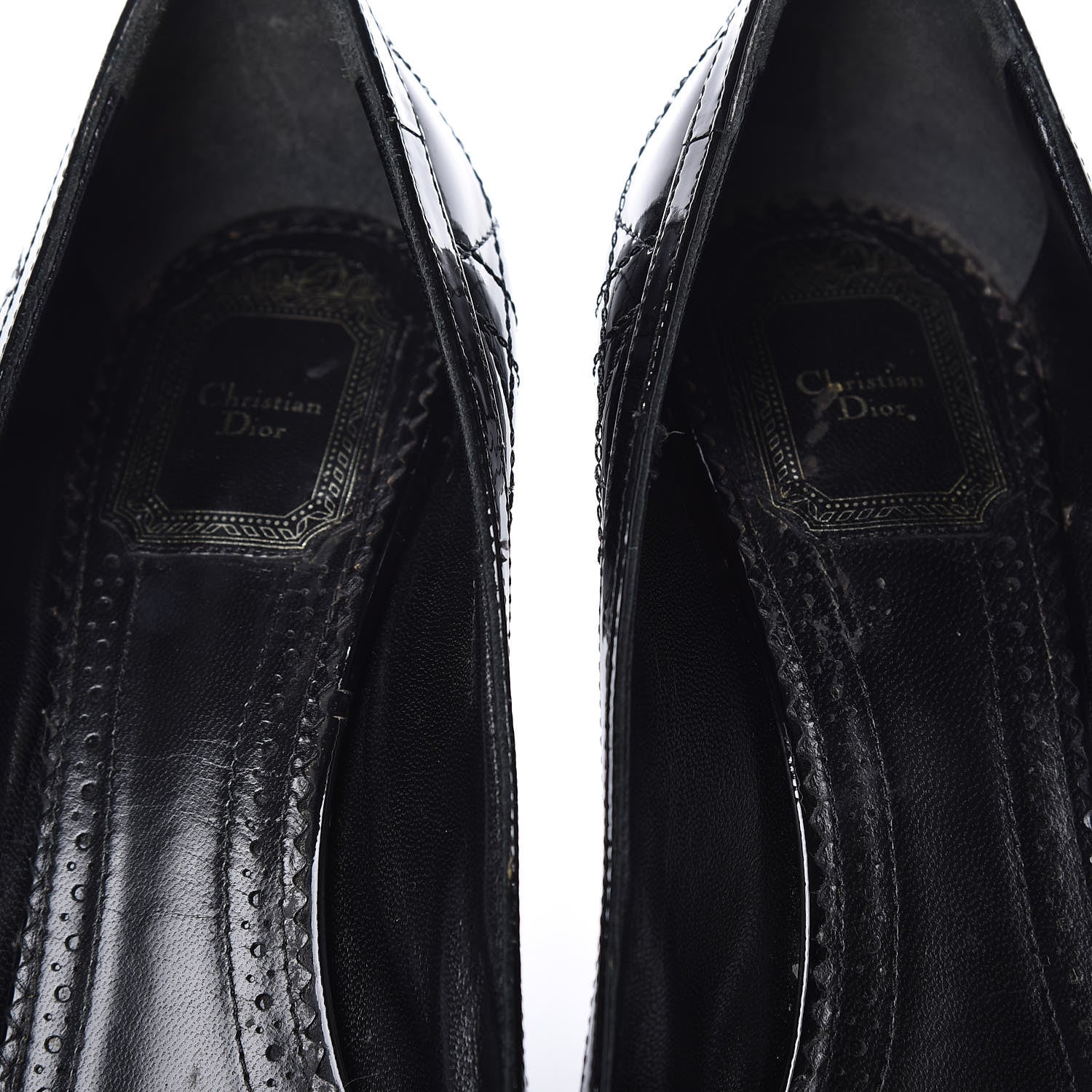 Christian Dior Patent Cannage Bow2 Peep Toe Pumps 39 Black 9 of 18
