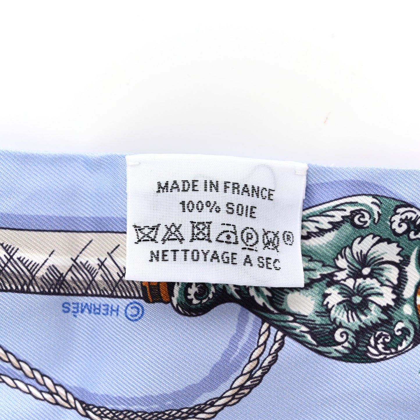Silk Cavalcades Twilly Bleu Ciel Creme Vert
