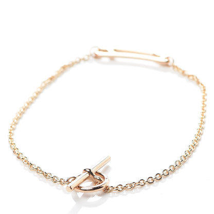 Hermes 18K Rose Gold Mini Chaine d'Ancre Punk Bracelet SH 2 of 23