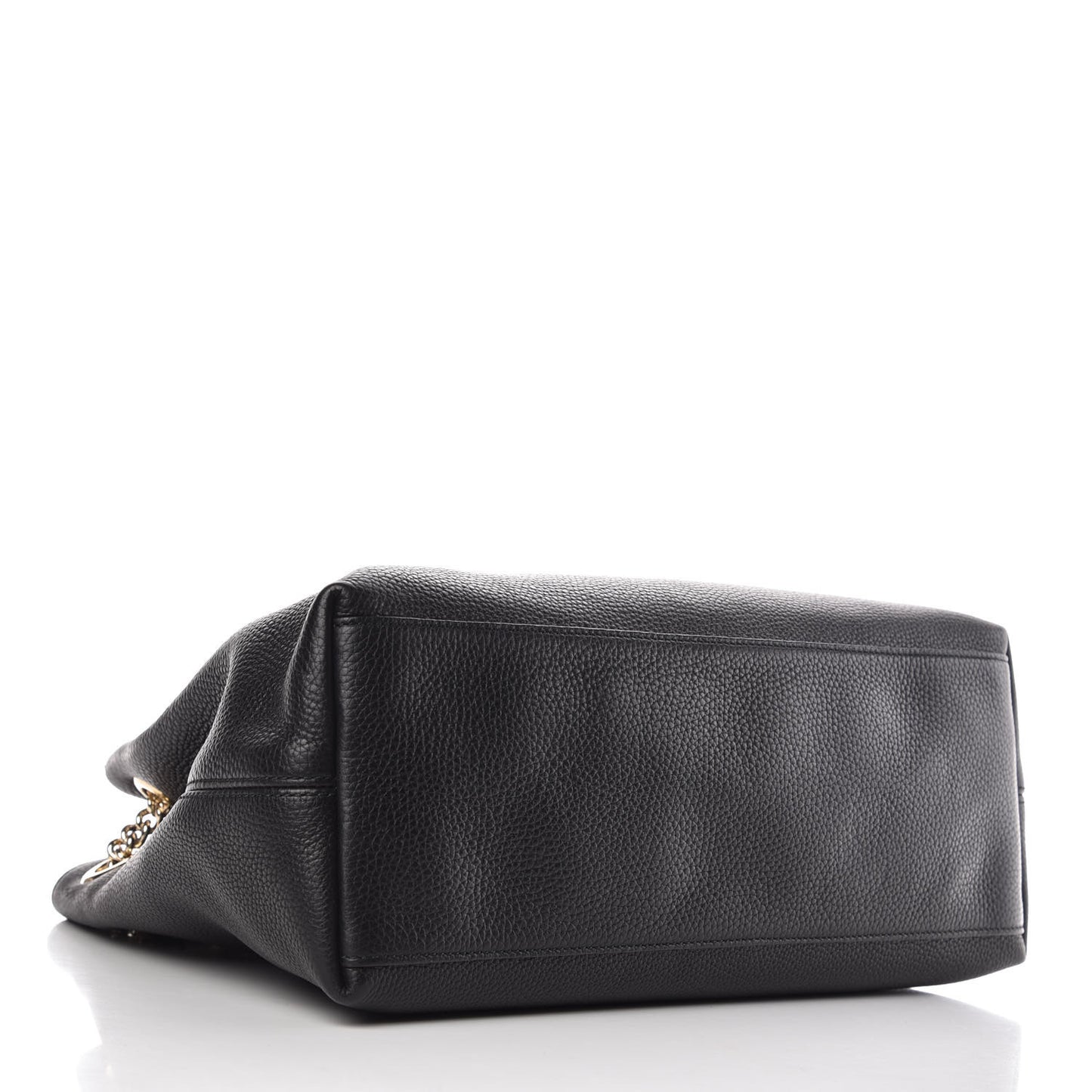 Pebbled Calfskin Medium Soho Chain Shoulder Bag Black