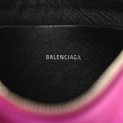 Balenciaga Metallic Goatskin Logo Large Everyday Zip Pouch Rose Fuchsia Black 6 of 8