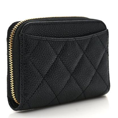Chanel Caviar Quilted Zip Coin Purse Black 3 of 7