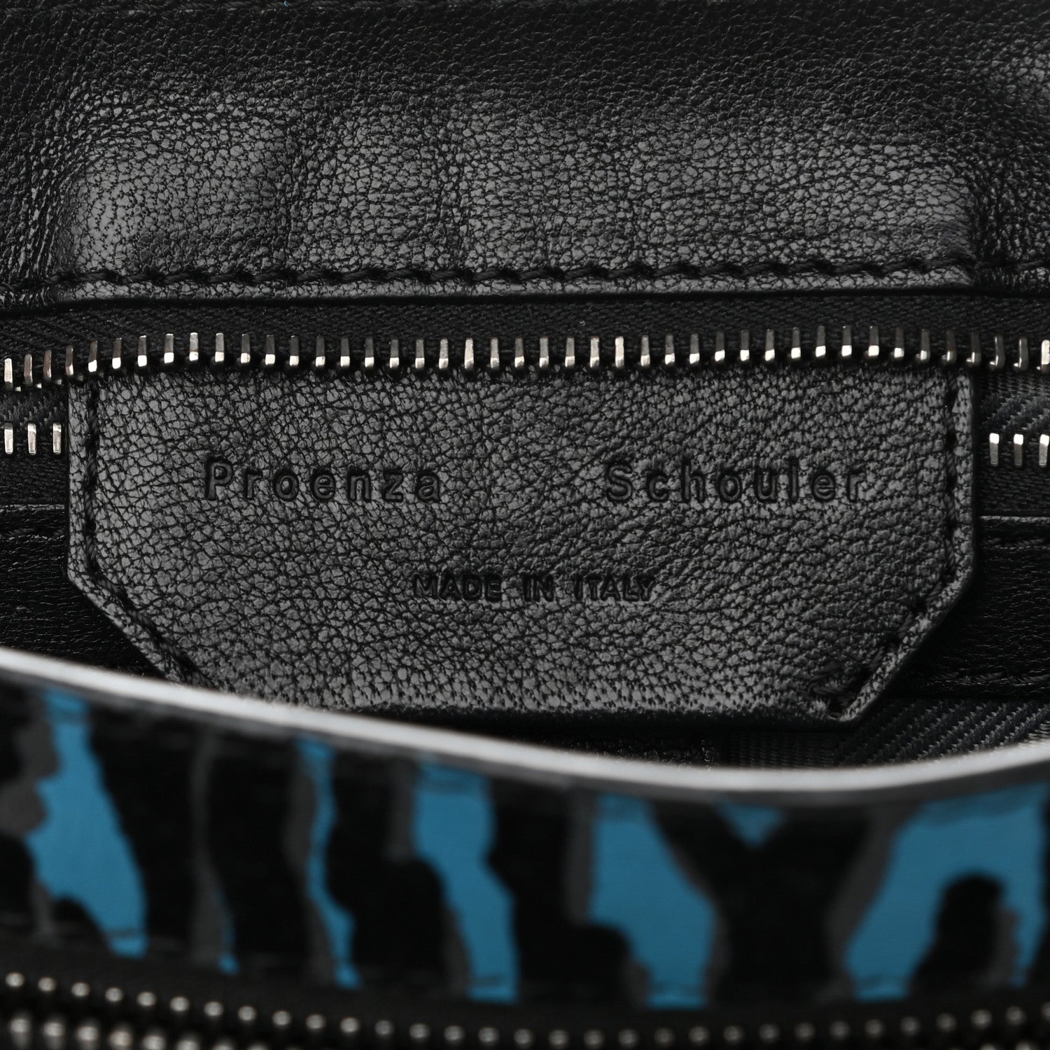 Proenza Schouler Lambskin Velvet Medium Woodgrain PS1 Satchel Teal Black 6 of 11