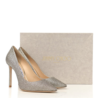 Jimmy Choo Coarse Glitter Pointy Toe Romy 100 Pumps 36.5 Silver 8 of 8