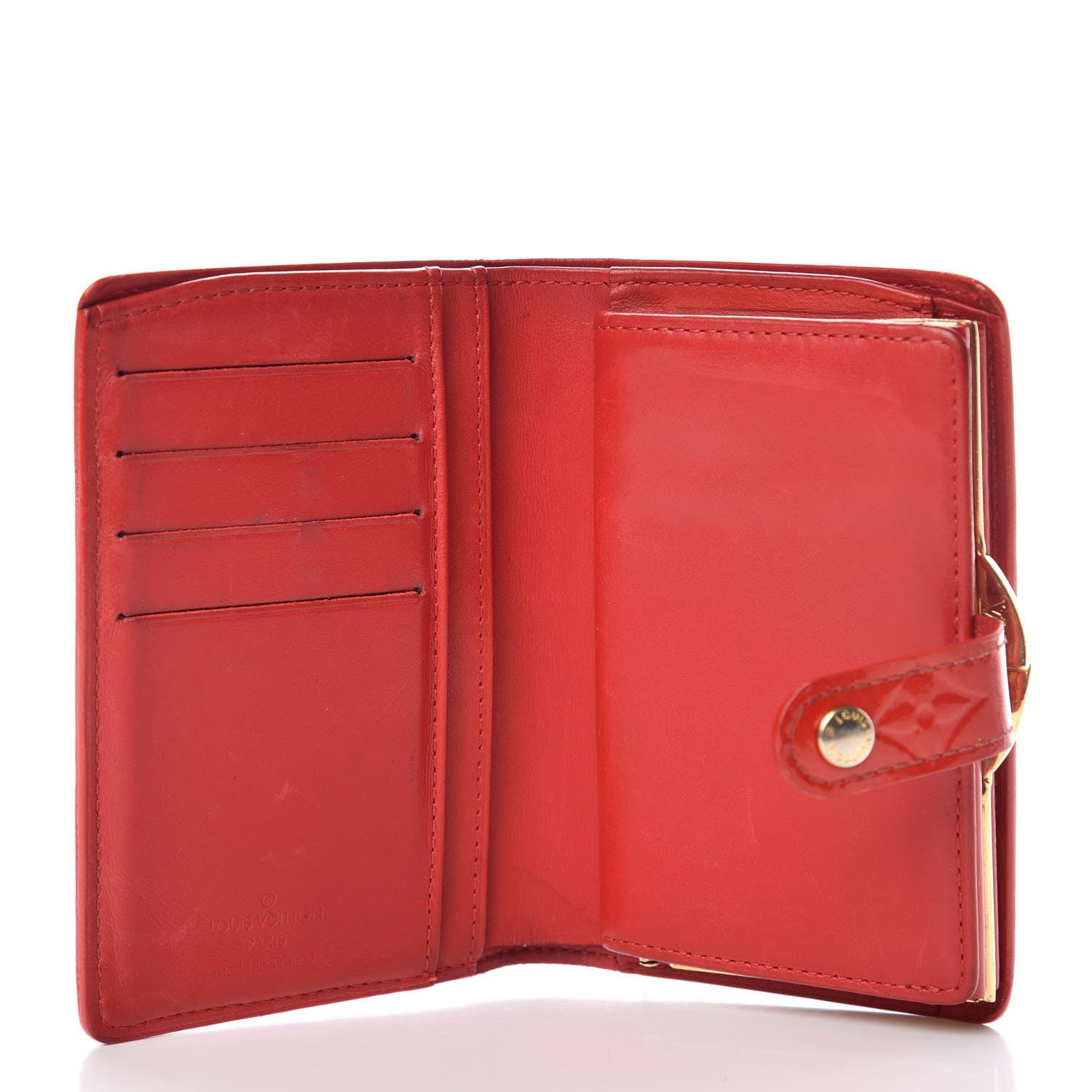 Louis Vuitton Vernis French Purse Wallet Red 5 of 14