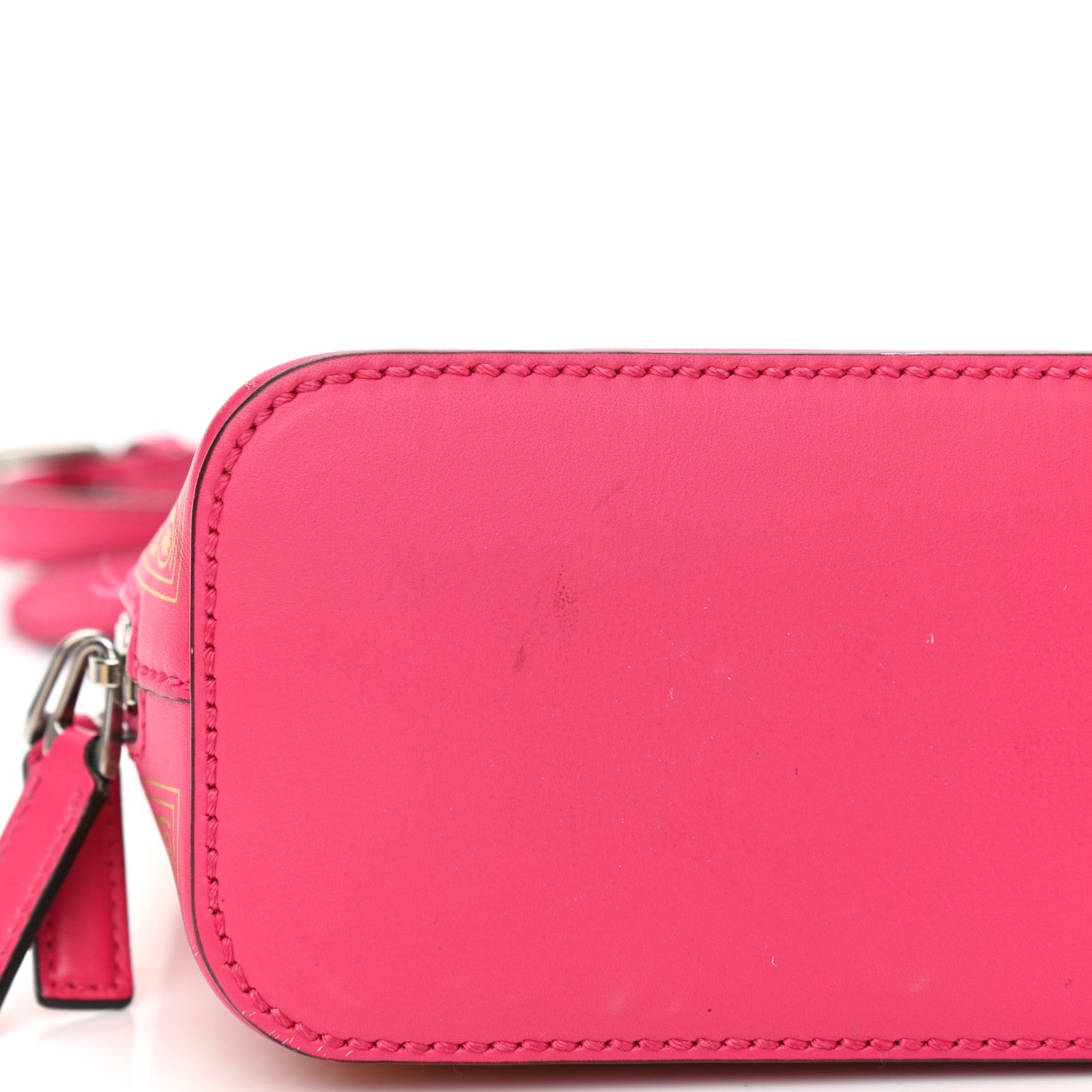 Gucci X SEGA Calfskin GUCCY Stars Mini Dome Shoulder Bag Violet Fuxia Gold 12 of 12