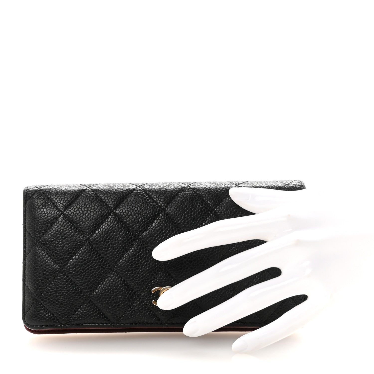 Chanel Caviar Quilted Yen Wallet Black 2 of 9