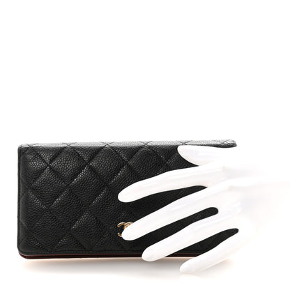Chanel Caviar Quilted Yen Wallet Black 2 of 9