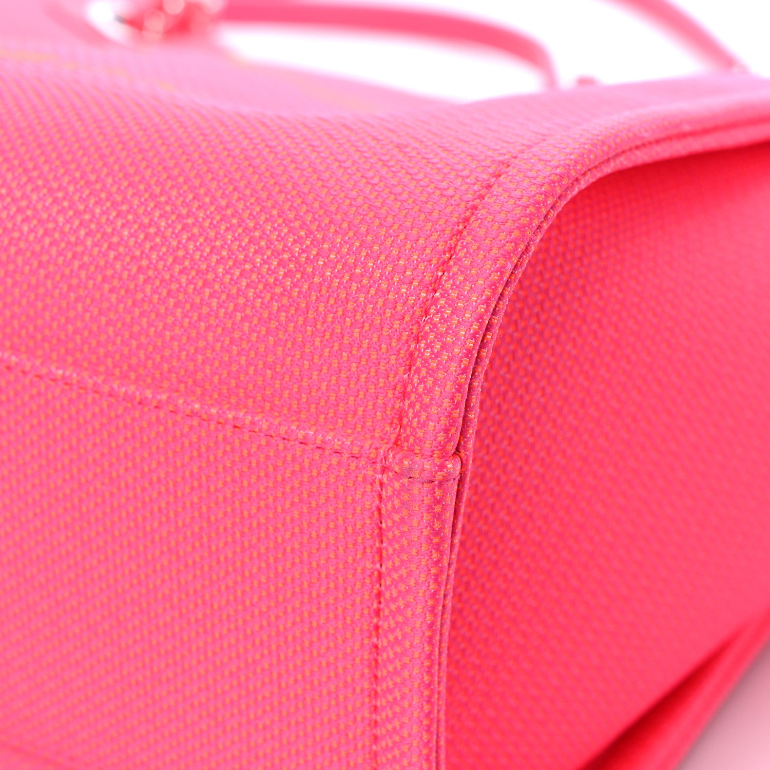 Chanel Mixed Fibers Small Deauville Tote Pink Orange 9 of 11