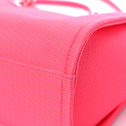 Chanel Mixed Fibers Small Deauville Tote Pink Orange 9 of 11