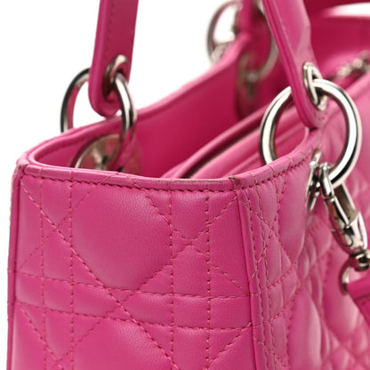 Christian Dior Lambskin Cannage Medium Lady Dior Fuchsia 11 of 13