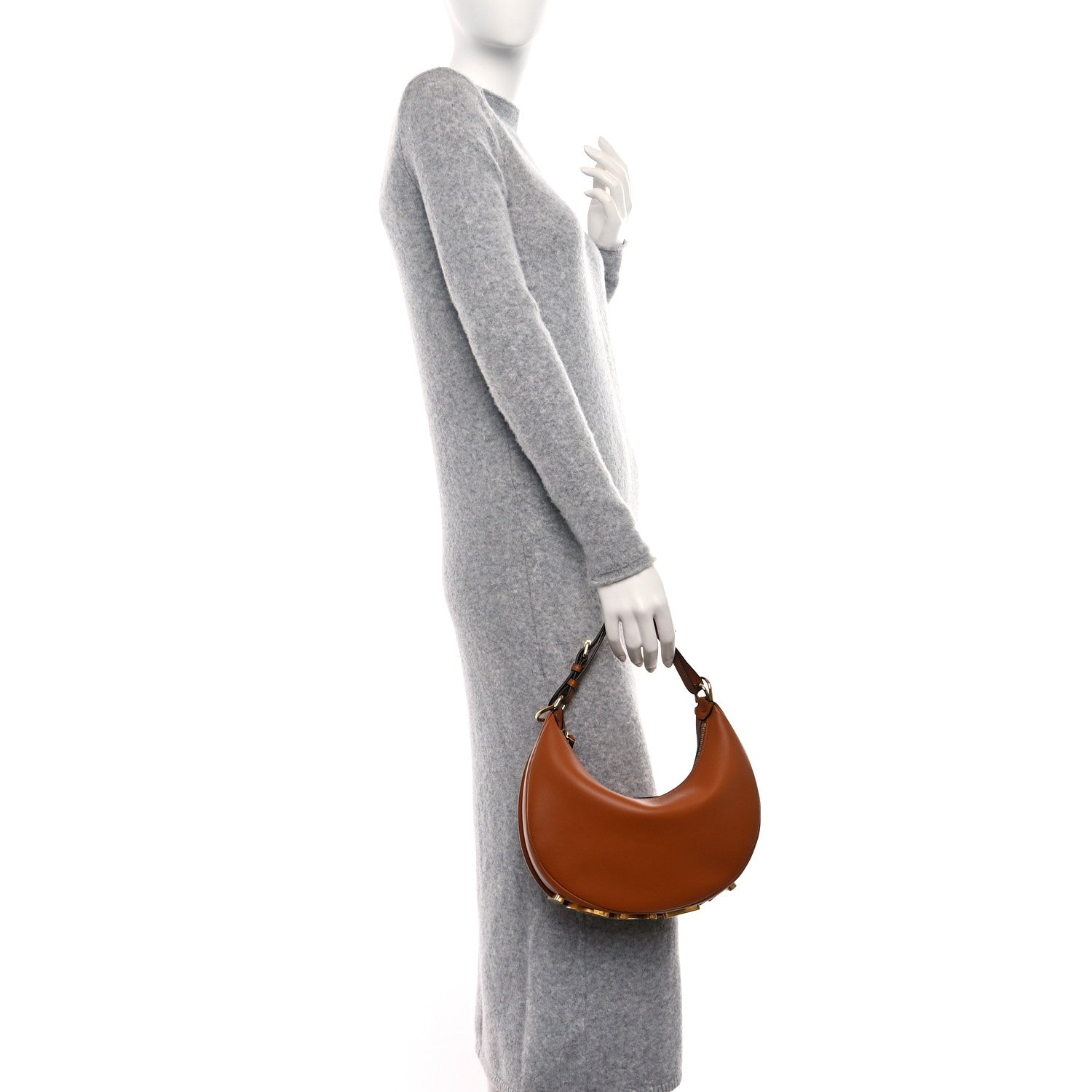Fendi Vitello Grace Matte Small Fendigraphy Hobo Bag Brandy 2 of 9