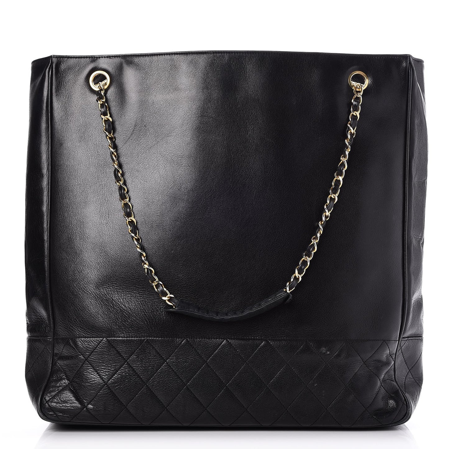 Lambskin Quilted Tote Black