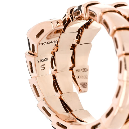 Bulgari 18K Rose Gold Diamond Serpenti Viper Wrap Ring S 4 of 5