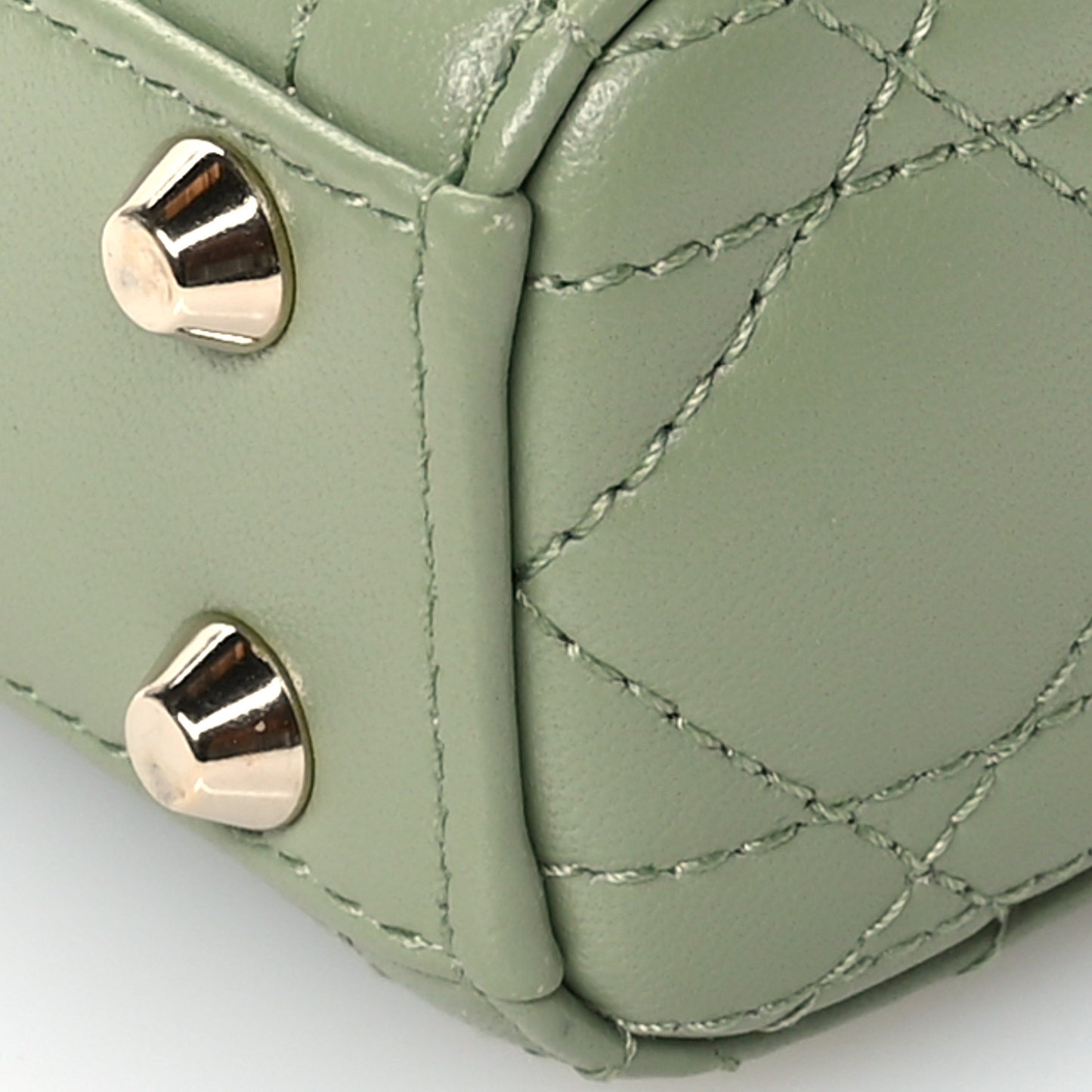 Lambskin Cannage Micro Lady Dior Green