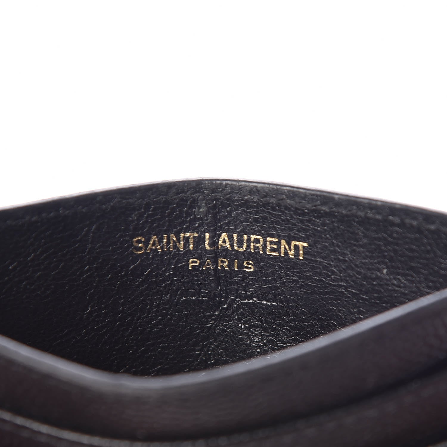 Saint Laurent Grain De Poudre Matelasse Chevron Monogram Credit Card Case Black 6 of 12