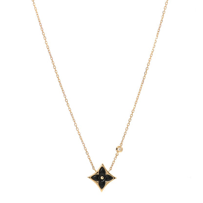 Louis Vuitton 18K Yellow Gold Diamond Black Onyx Color Blossom BB Star Pendant Necklace 1 of 6