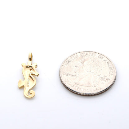 Tiffany 18K Yellow Gold Diamond Seahorse Charm Pendant 2 of 3