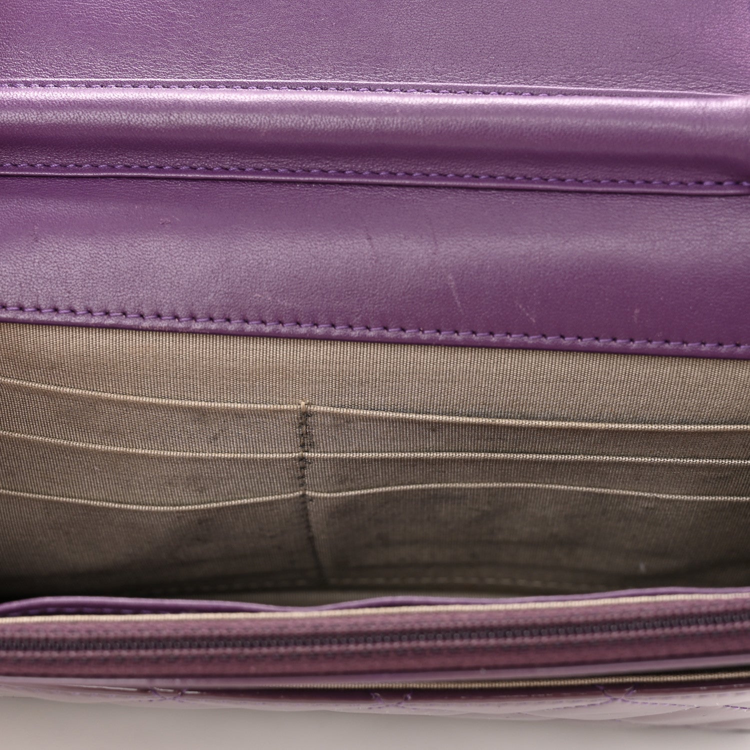 Chanel Patent Quilted Brilliant Wallet On Chain WOC Violet 11 of 13