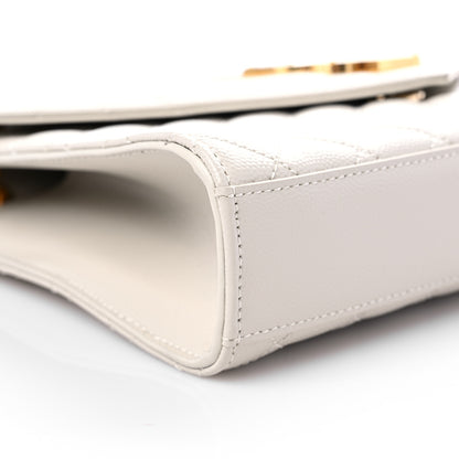 Saint Laurent Grain De Poudre Textured Mixed Matelasse Medium Triquilt Monogram Satchel Crema Soft 7 of 8
