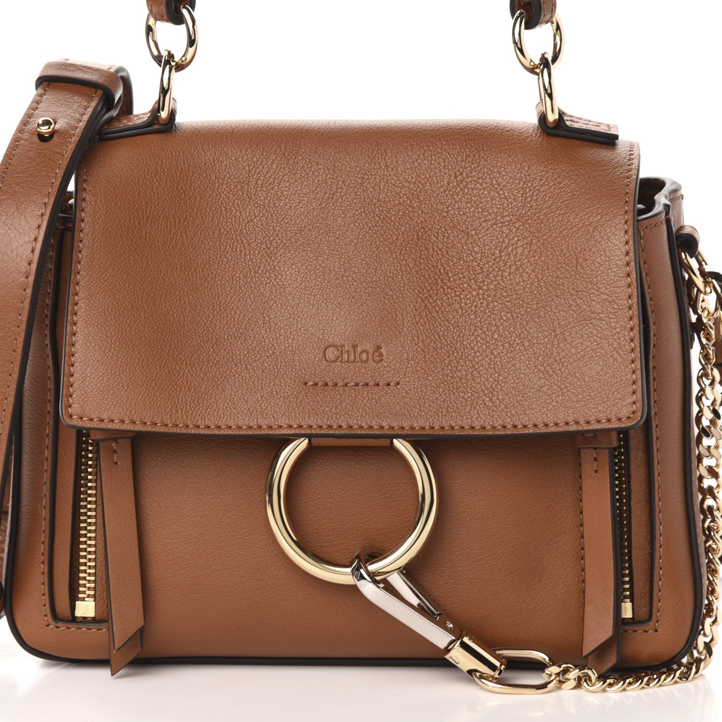 Calfskin Mini Faye Day Shoulder Bag Tan