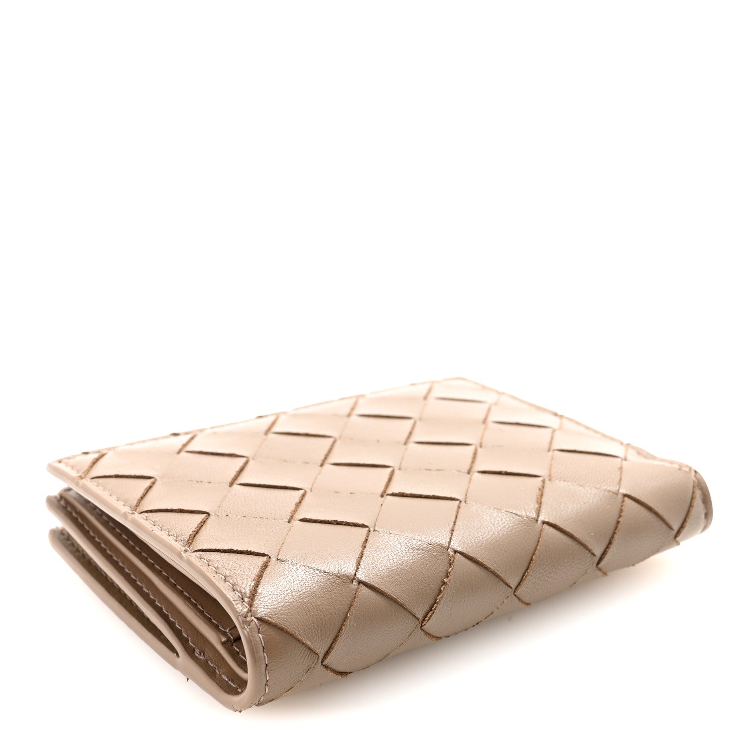 Bottega Veneta Nappa Intrecciato Small Bi-Fold Zip Wallet Pinecone 4 of 6