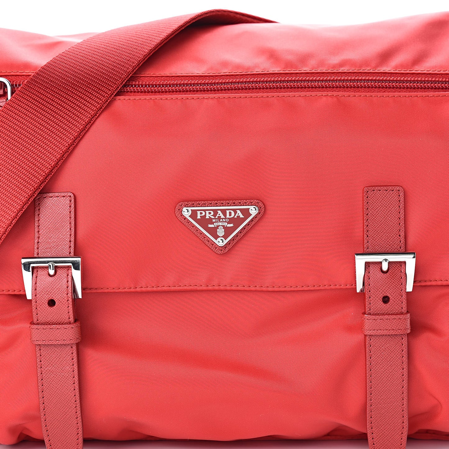 Nylon Vela Sport Saffiano Messenger Bag Rosso