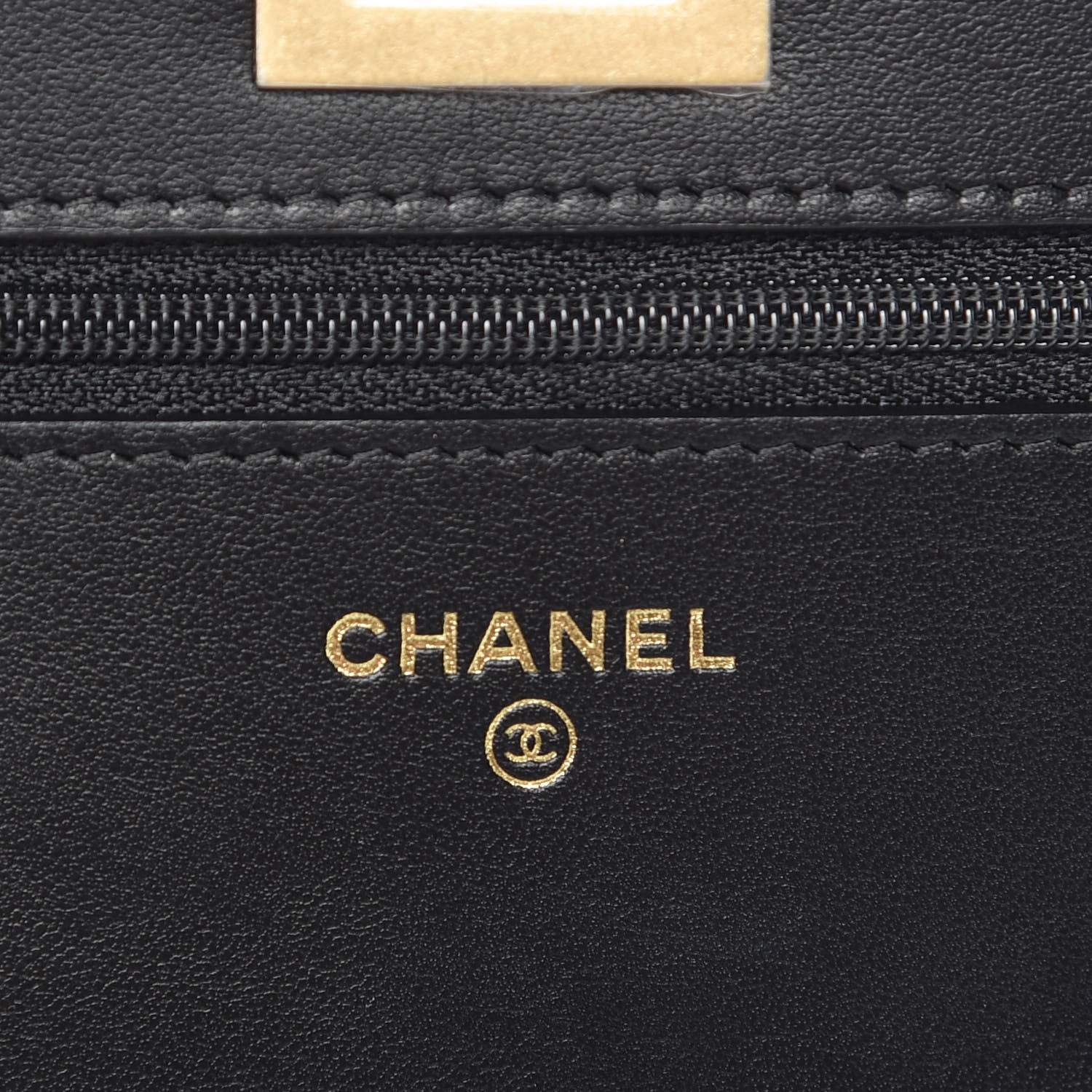 Chanel Calfskin Crocodile Embossed Graffiti 2.55 Cocodile Reissue Wallet On Chain WOC Black Gold 8 of 11