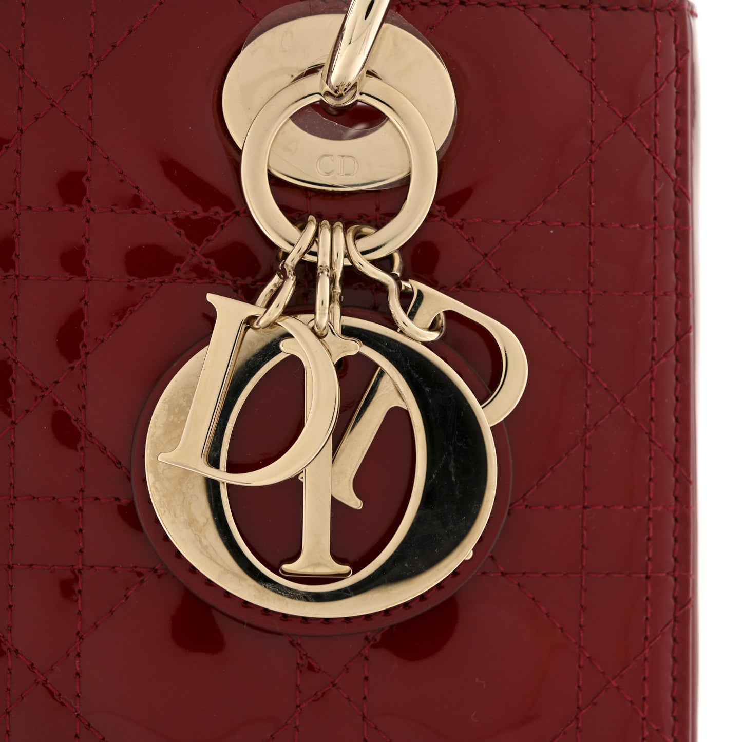 Patent Cannage Medium Lady Dior Red