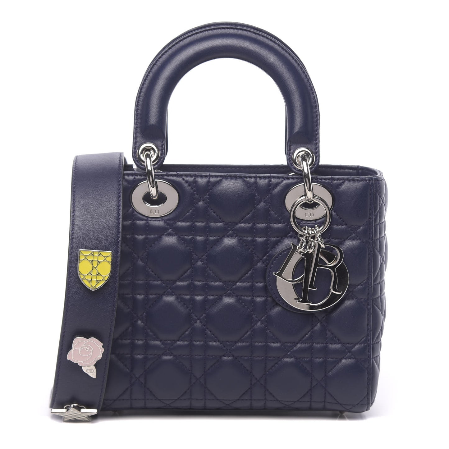 Lambskin Cannage Small Lucky Badges My Lady Dior Navy