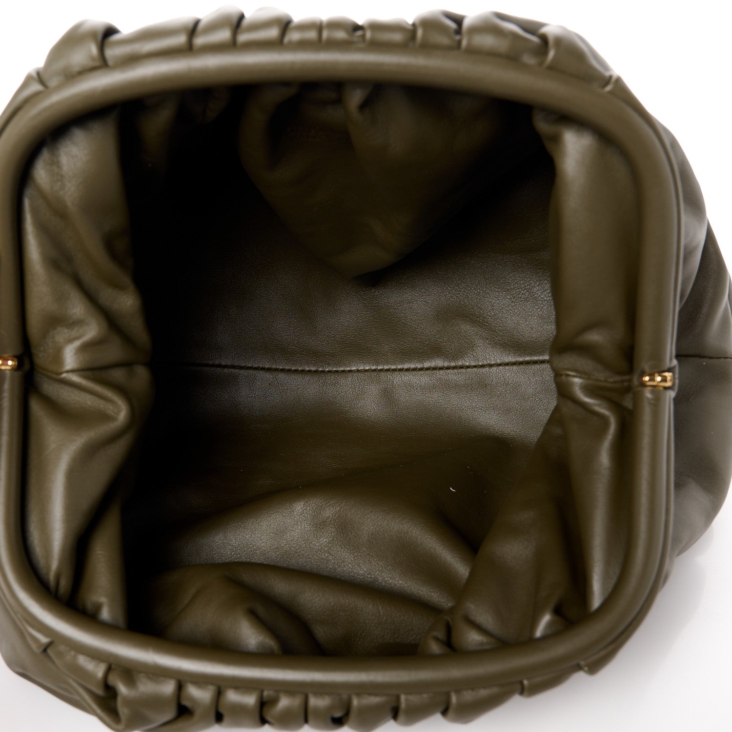 Bottega Veneta Smooth Butter Calf The Pouch Oversized Clutch Kaki Fondent 4 of 12