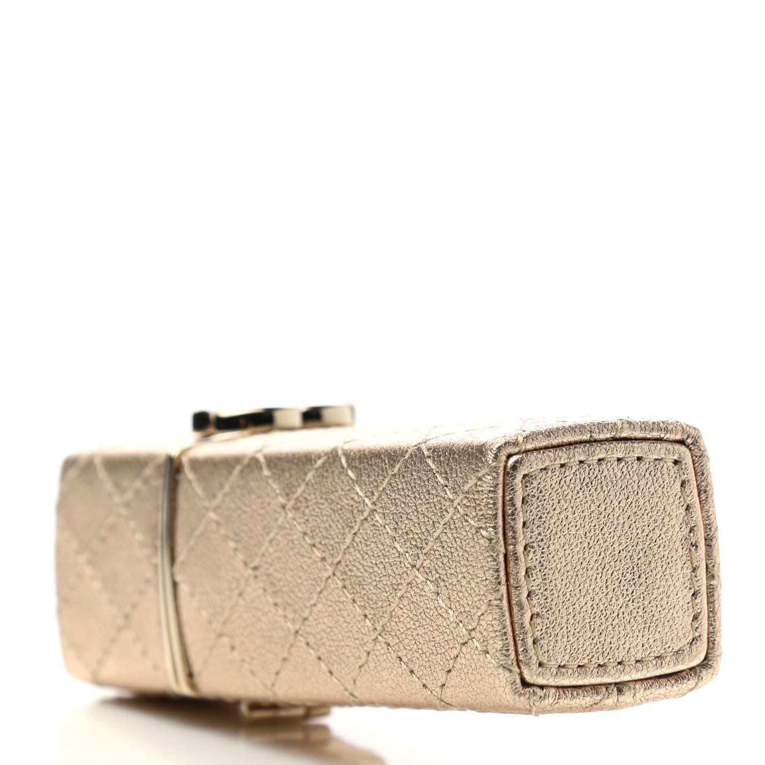 Chanel Metallic Lambskin Lipstick Case On Chain Gold 4 of 7