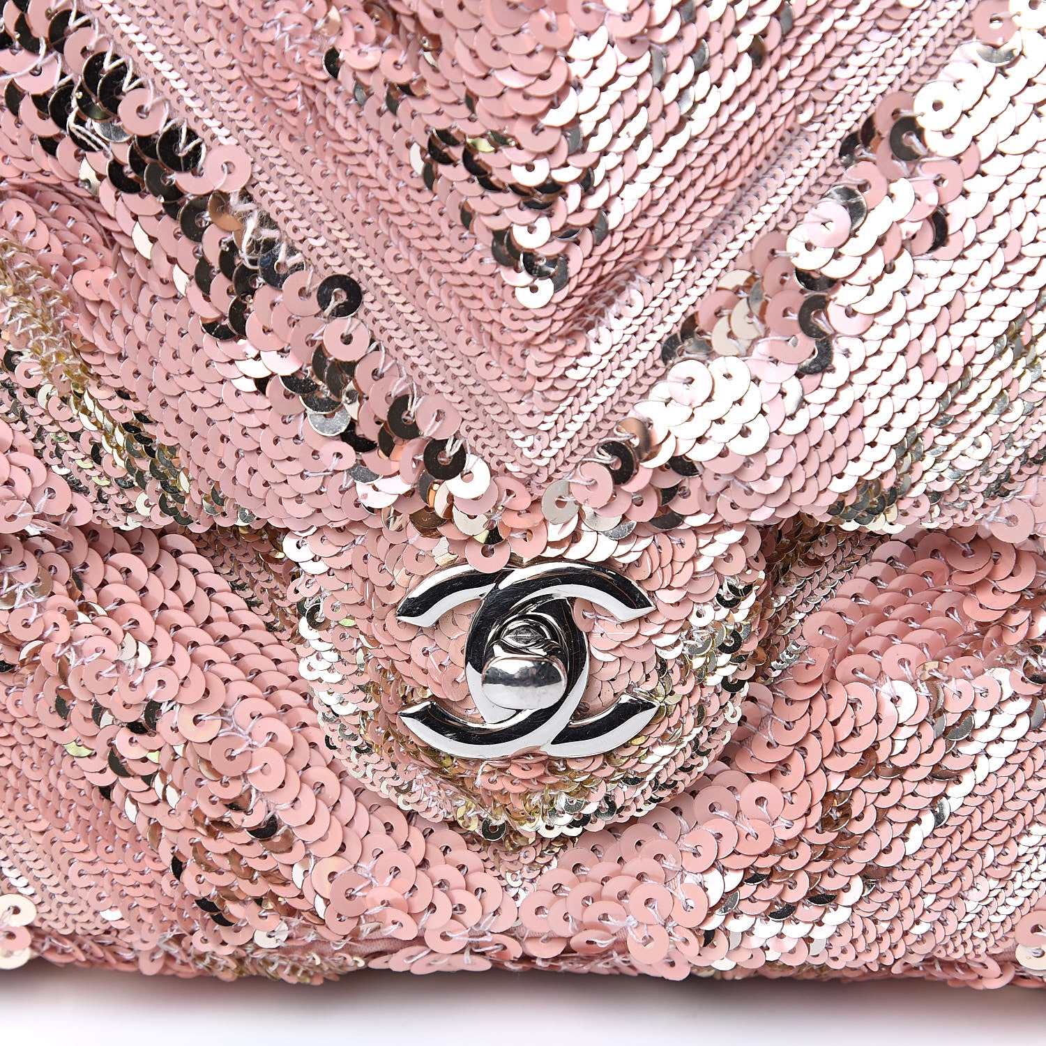 Chanel Sequins Chevron Mini Rectangular Flap Pink 10 of 10