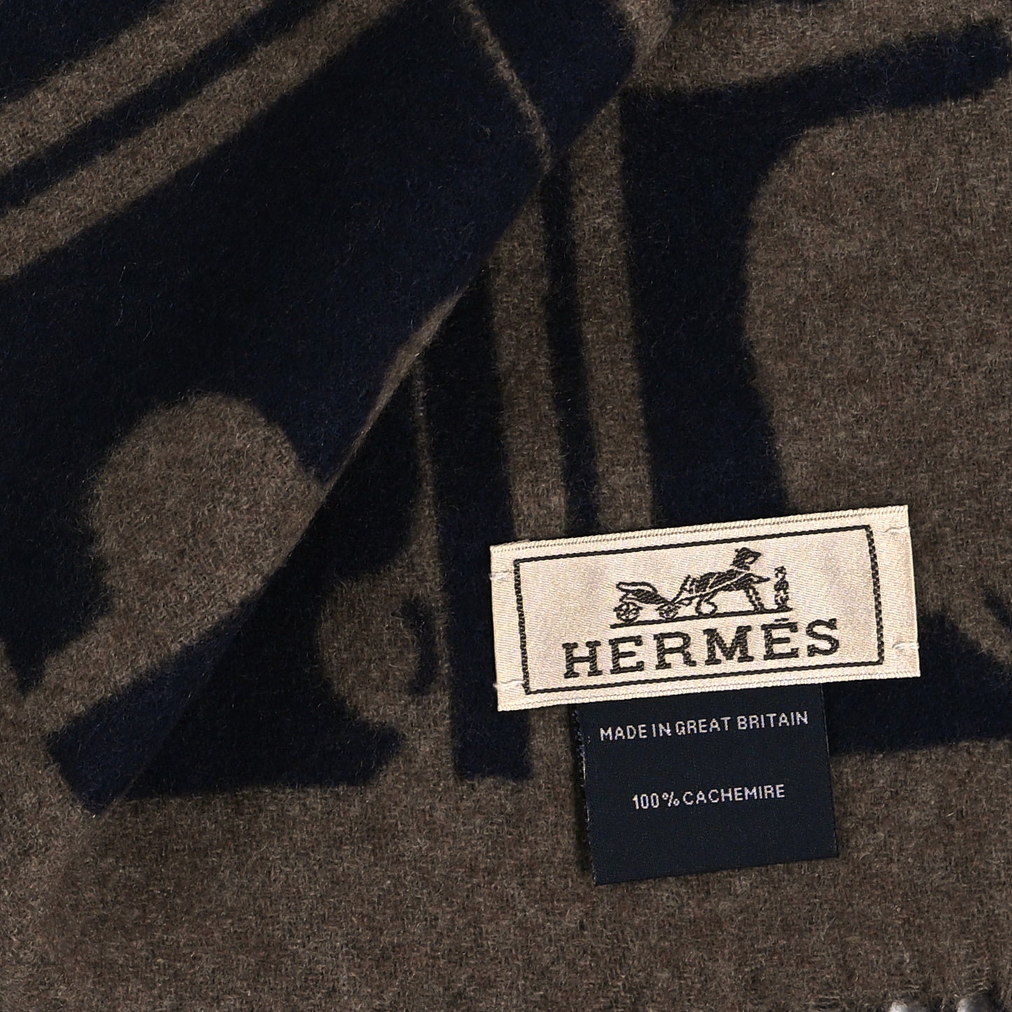 Cashmere Brides de Gala en Desordre Muffler Marine Etoupe