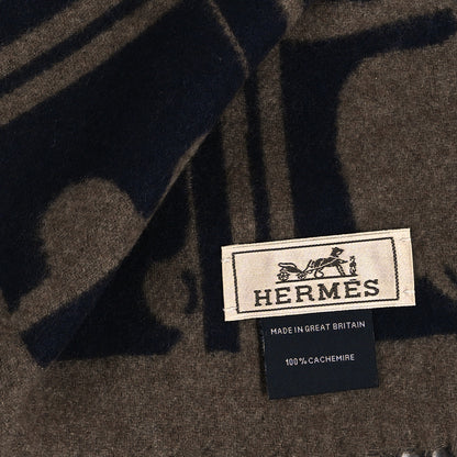 Hermes Cashmere Brides de Gala en Desordre Muffler Marine Etoupe 3 of 4
