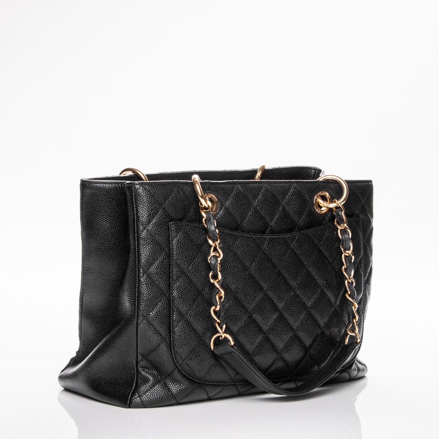 Caviar Quilted Grand Shopping Tote GST Black