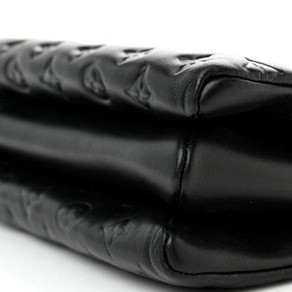 Louis Vuitton Lambskin Embossed Monogram Coussin PM Black 9 of 10