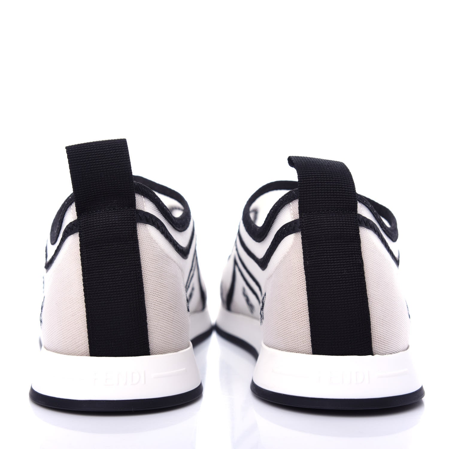 Fendi Mesh FF Karligraphy Slip On Sneakers 37.5 White 7 of 9