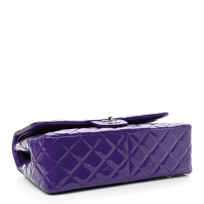 Chanel Patent Calfskin Quilted Jumbo Double Flap Purple 4 of 10