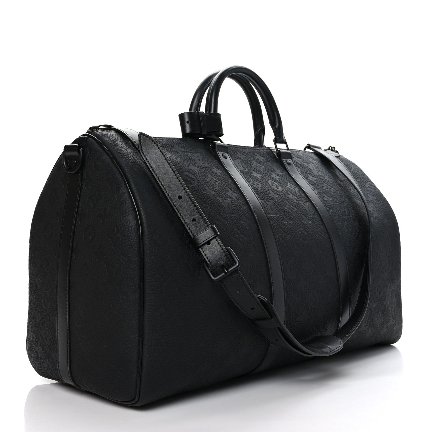 Louis Vuitton Taurillon Monogram Keepall Bandouliere 50 Black 3 of 10