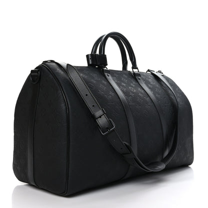 Louis Vuitton Taurillon Monogram Keepall Bandouliere 50 Black 3 of 10