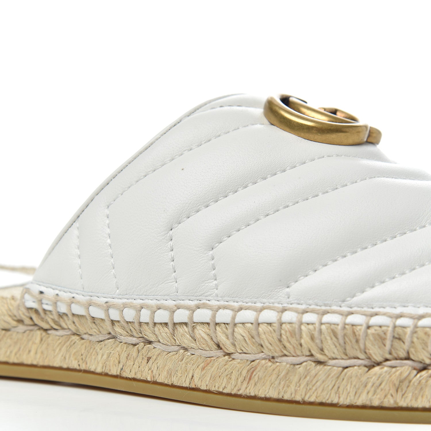Gucci Nappa Matelasse GG Marmont Espadrille Slippers 39 Great White 12 of 14