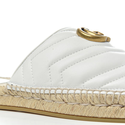 Gucci Nappa Matelasse GG Marmont Espadrille Slippers 39 Great White 12 of 14